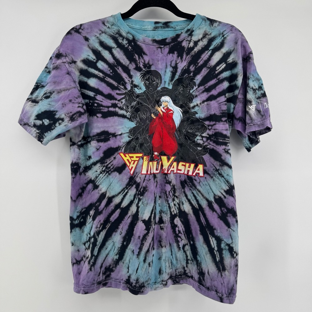 Hypland x InuYasha Purple Tie Dye Graphic T-Shirt Size M Unisex Anime Streetwear